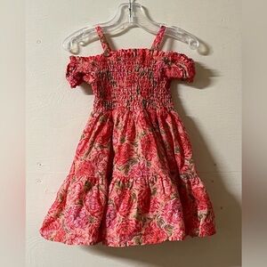 Haute Hippie Pink Floral Girl's Smocked Tiered Dress 3T Mother’s Day